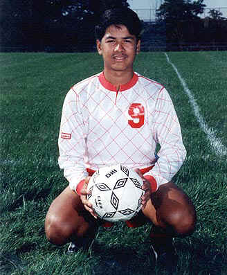 Victor RothHaas playing soccer in Akron, Ohio