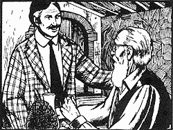 "He wondered what had ever happened to the old shepherd, and to his amazement he found that he was still alive! Still there in his little cottage sorting nuts!