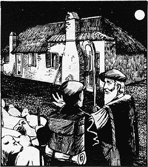 The young man stopped one night at the humble cottage of an old shepherd. He spent the night there and eventually stayed several days with him.